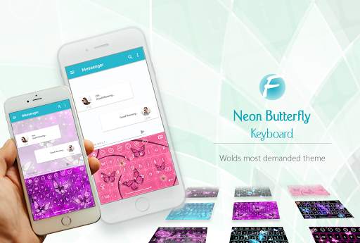 Neon Butterfly Keyboard screenshot 1