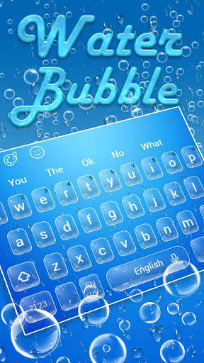 Blue Water Bubble Gravity Keyboard Theme screenshot 1