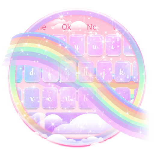 Glossy Galaxy Rainbow Keyboard Theme icon