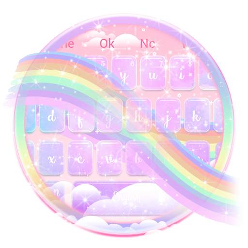 Glossy Galaxy Rainbow Keyboard Theme 10001003