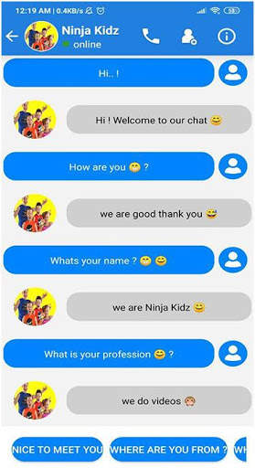 Call Ninja Kidz tv Video & Voice screenshot 3
