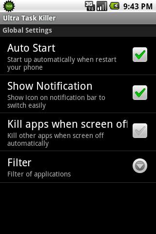 Ultra Task Killer 2 تصوير الشاشة