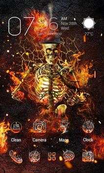 Fire Skull 3D Go Launcher Theme screenshot 2