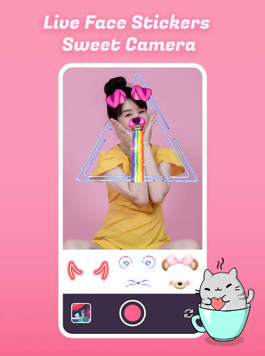 Live Face Stickers Sweet Camera screenshot 5