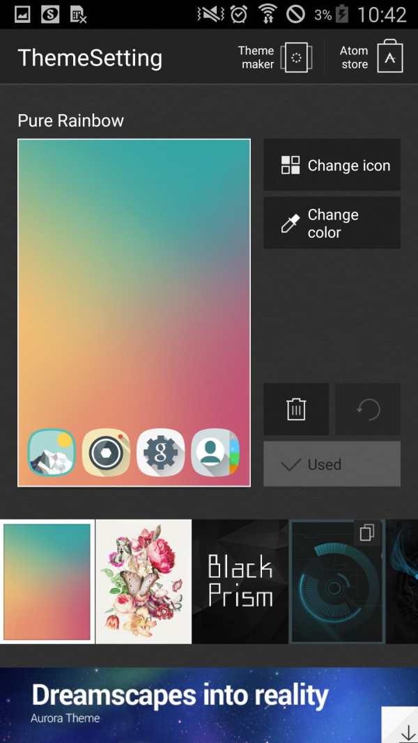 Pure Rainbow Atom Theme screenshot 5