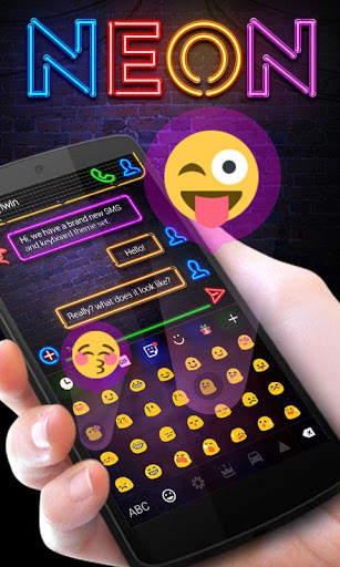 Neon GO Keyboard Theme & Emoji screenshot 2