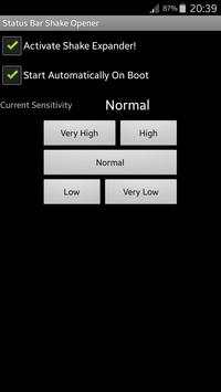 Status Bar Shake Opener screenshot 1