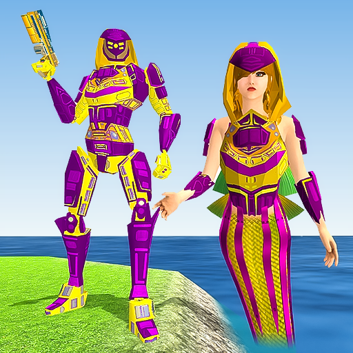 Mermaid Transform Robot: Air Jet Robot Games icon