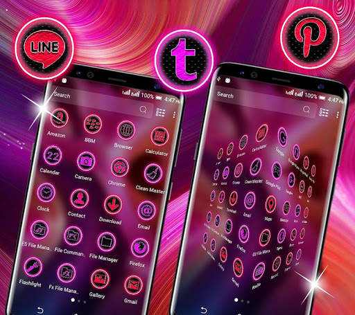 Pink Liquid Flow Launcher Theme screenshot 3
