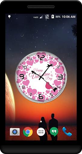 Valentine Clock Live Wallpaper screenshot 1