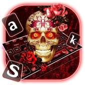 Death Rose Skull Keyboard Theme 10001002