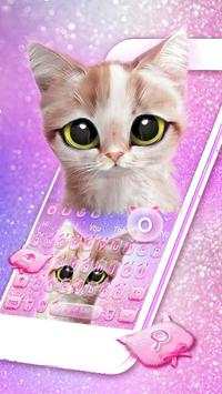 Pink Cute Cat Keyboard Theme 2 تصوير الشاشة