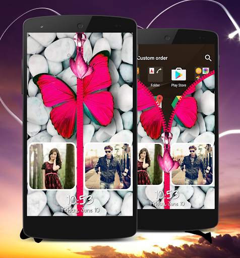 Butterfly Zipper Lock Screen screenshot 2