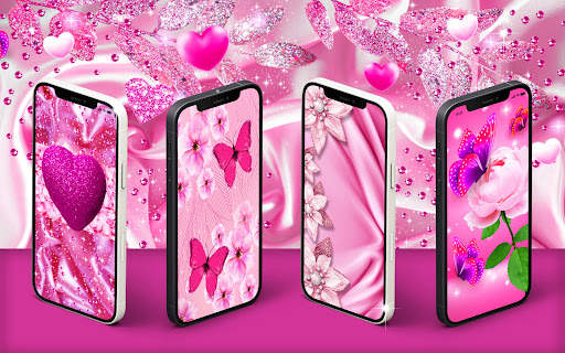 Lovely pink live wallpaper screenshot 1
