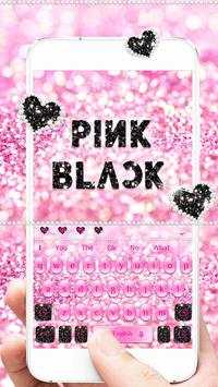 Czarny różowy klawiatury Motyw black pink screenshot 1