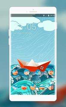 Theme for Android: Paper Sea Boat Live Wallpaper screenshot 1