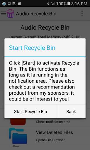 Audio Recycle Bin screenshot 2
