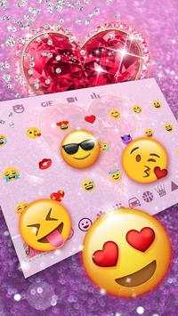 Glitter Diamond Heart Keyboard screenshot 2