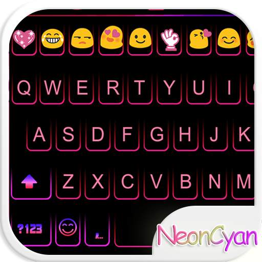 Cute Neon Emoji Keyboard Theme 1.0.7