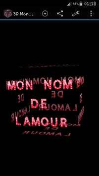 3D Mon Nom d'amour Wallpaper screenshot 3