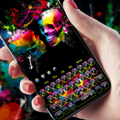 Glossy Colorful Skull Keyboard Theme icon