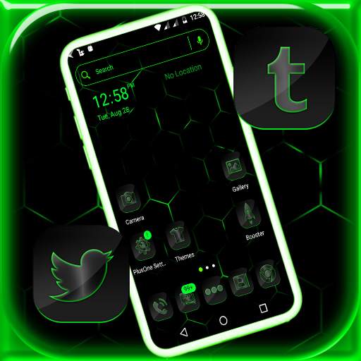 Cool Neon Green Launcher Theme 3.6