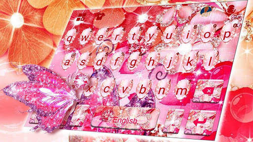 Tema Keyboard Luxury Floral Butterfly screenshot 1