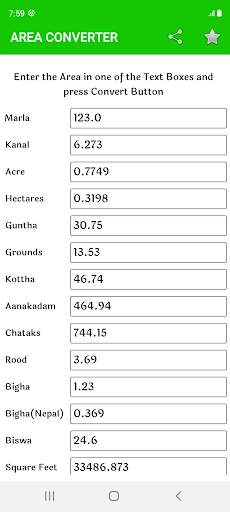 Land Area Converter 3 تصوير الشاشة