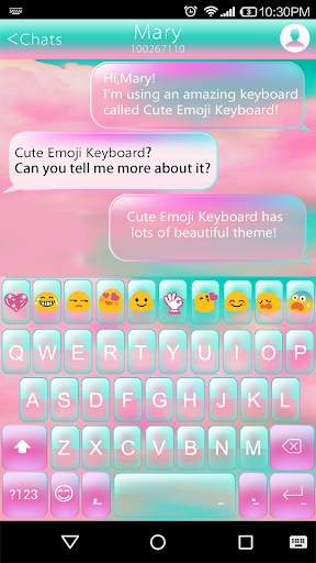 Pink Cloud Emoji Keyboard Skin स्क्रीनशॉट 1