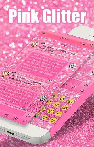 Pink Glitter Keyboard Theme स्क्रीनशॉट 5