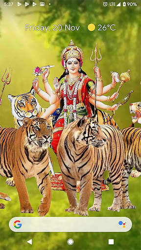 4D Tigers of Durga Live Wallpaper screenshot 2