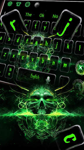 Hell Green Grim Skull Keyboard Theme स्क्रीनशॉट 2