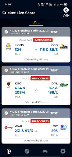Live Cricket Score - Fantasy Cricket Prediction स्क्रीनशॉट 1