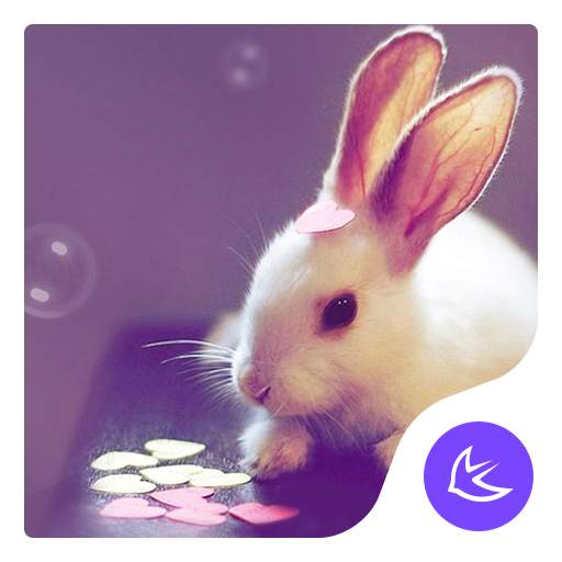 Cartoon Kawaii Pink Rabbit APUS Launcher theme 749.0.1001