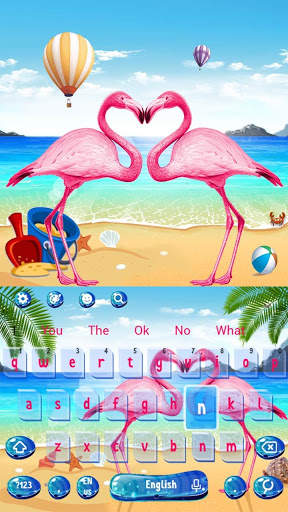 Pink Summer Flamingo Keyboard 3 تصوير الشاشة