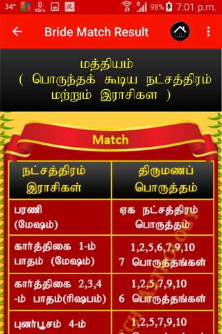 Marriage Match Astrology Tamil screenshot 6