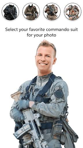Commando Photo Suit Face Changer & Editor 2 تصوير الشاشة
