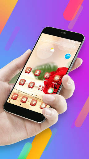 Red rose love - APUS Launcher theme screenshot 1