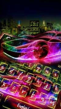 Neon Car Great Keyboard Theme screenshot 1