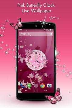 Pink Butterfly Clock screenshot 1
