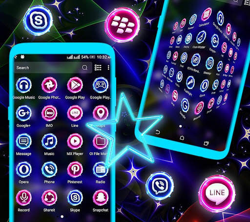 Neon Colorful Star Theme screenshot 2