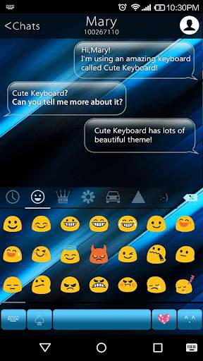 Science Blue Emoji Keyboard screenshot 2