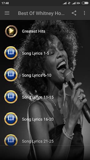 Whitney Houston Songs & Lyrics screenshot 1