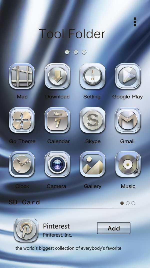 Silver Pure Go Launcher Theme screenshot 3