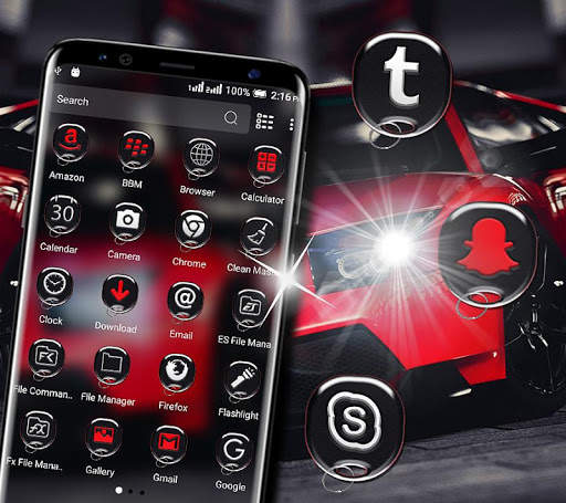 Red Car Launcher Theme screenshot 5