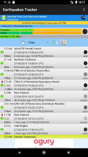 Earthquakes Tracker скриншот 1