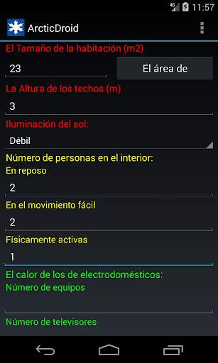 Cálculo de la potencia del acondicionador de aire screenshot 1