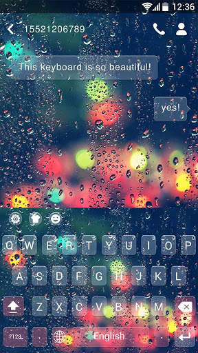 Rainy night neon keyboard screenshot 4