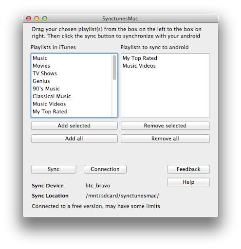 SynctunesX: iTunes to android 5 تصوير الشاشة
