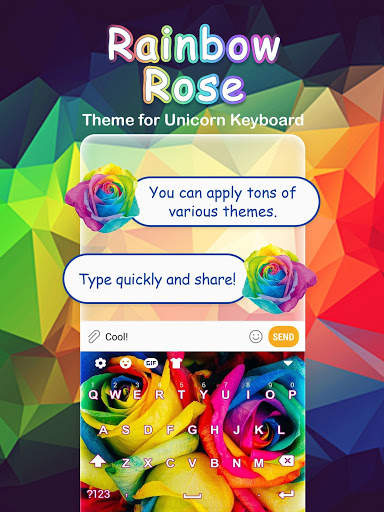 Rainbow Rose Free Keyboard Theme screenshot 1